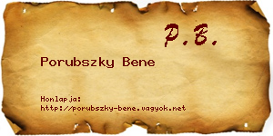 Porubszky Bene névjegykártya